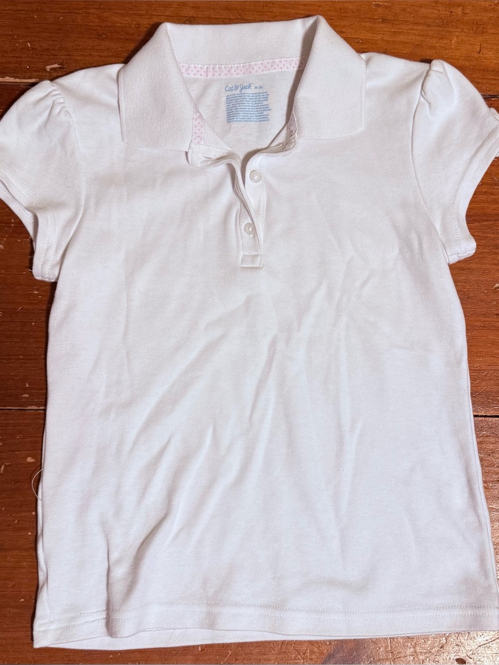 White Short Sleeve uniform Polo Top